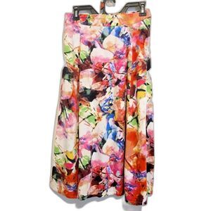 VTG Boca Bay Midi Skirt Cottage Watercolor Festival Artsy Boho Women's PM